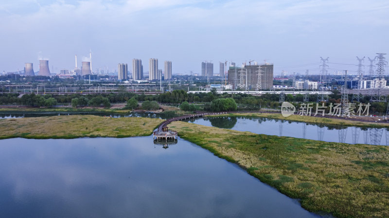 武汉洪山区杨春湖公园航拍