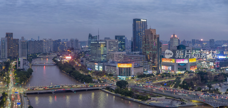 宁波三江口夜景航拍