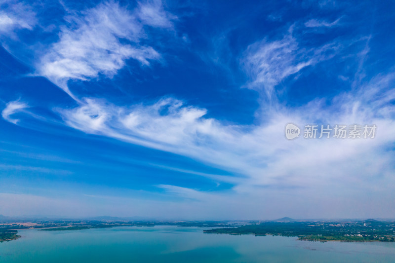 河南平顶山白龟湖风景航拍图