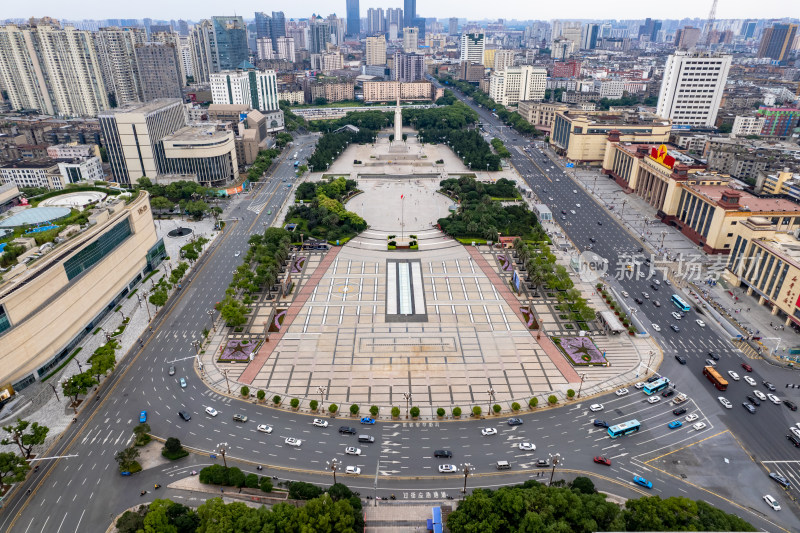 南昌八一广场周边建筑航拍图