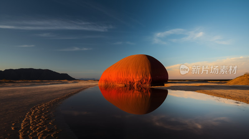 荒漠之眼——夕阳映照的神秘巨石