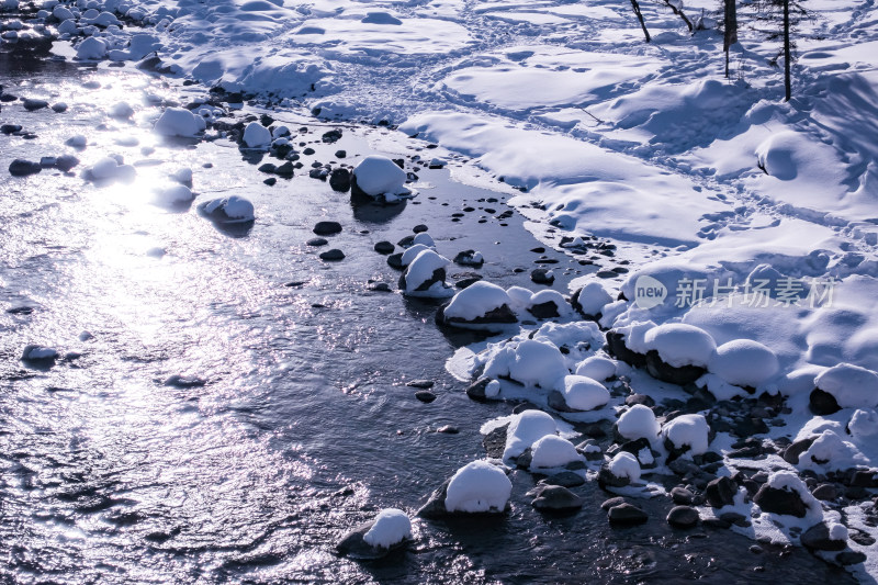 新疆阿勒泰喀纳斯冬季雪景