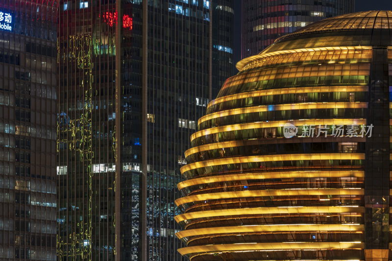 杭州钱江新城城市阳台夜景