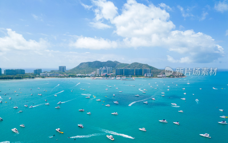 航拍国家海岸海南三亚亚龙湾海岸线