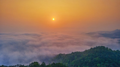 蓝天 白云 山 森林 云海