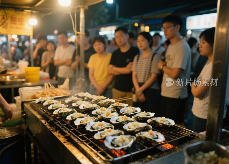 生蚝烤生蚝清蒸生蚝海鲜餐饮美食