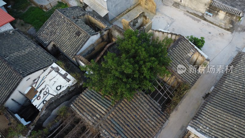 航拍广东省东莞市清溪镇村庄城市风光