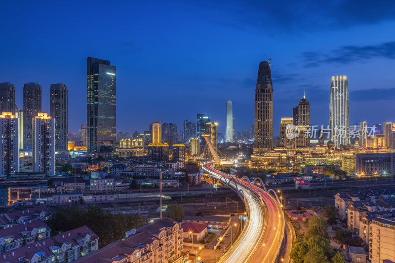 天津城市风光地标建筑城市夜景