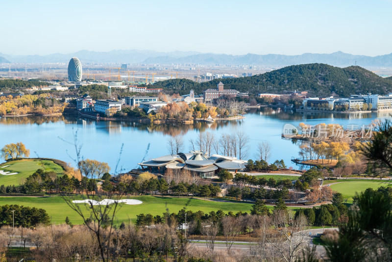 北京雁栖湖 西山步道 雁栖岛 冬季景色