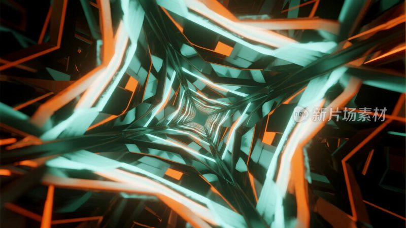 抽象发光隧道科技感画面