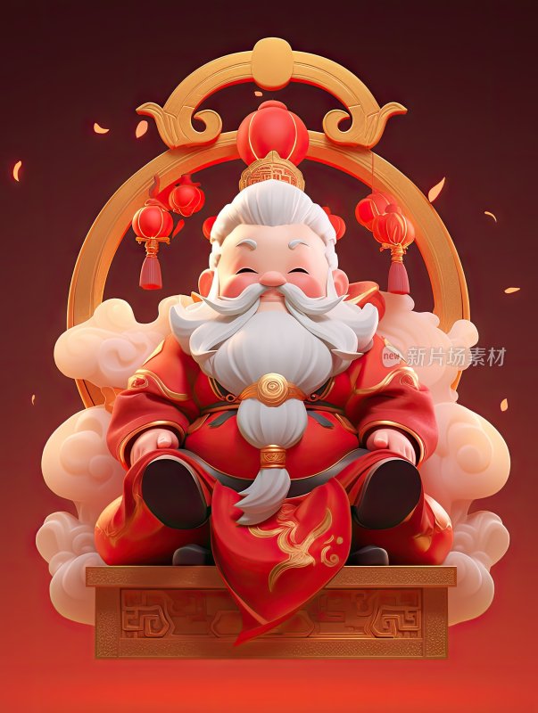 3D卡通IP中国神仙财神形象