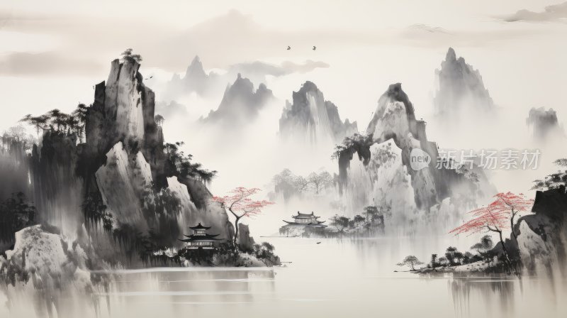 中国风水墨山水画