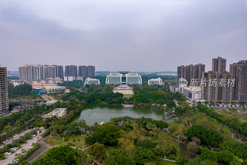 广西钦州城市风光航拍图