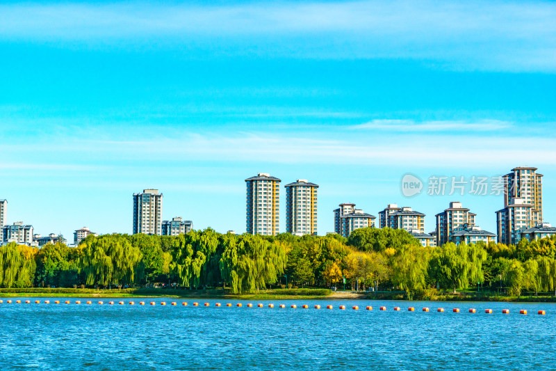 北京通州区大运河边的副中心的新城市景观