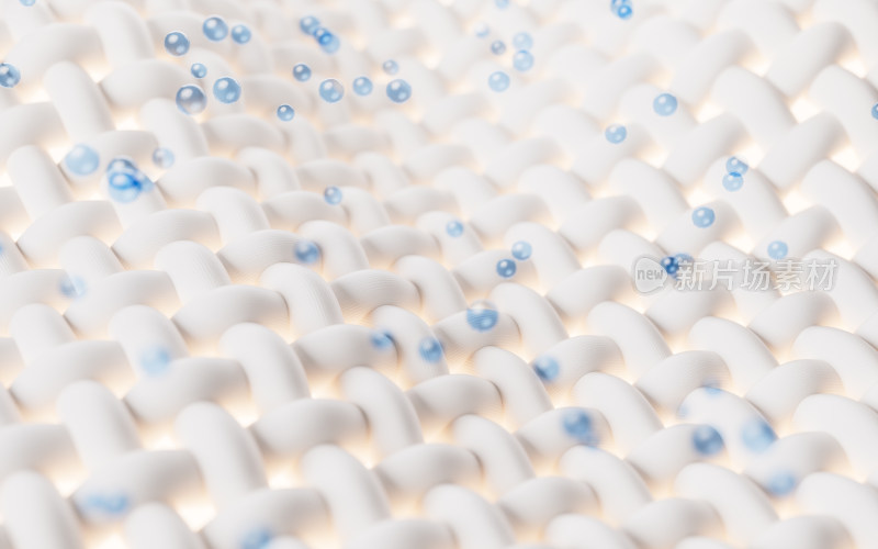编织布料与泡沫粒子3D渲染