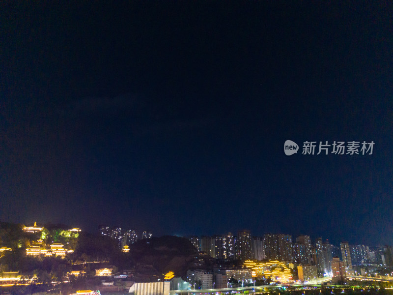 甘肃兰州夜景灯光航拍图