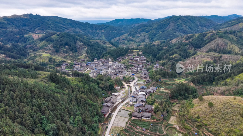 柳州三江程阳八寨景区航拍图