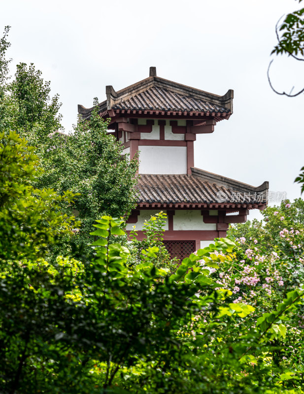 湖北鄂州西山风景区自然风景武昌楼建筑景观