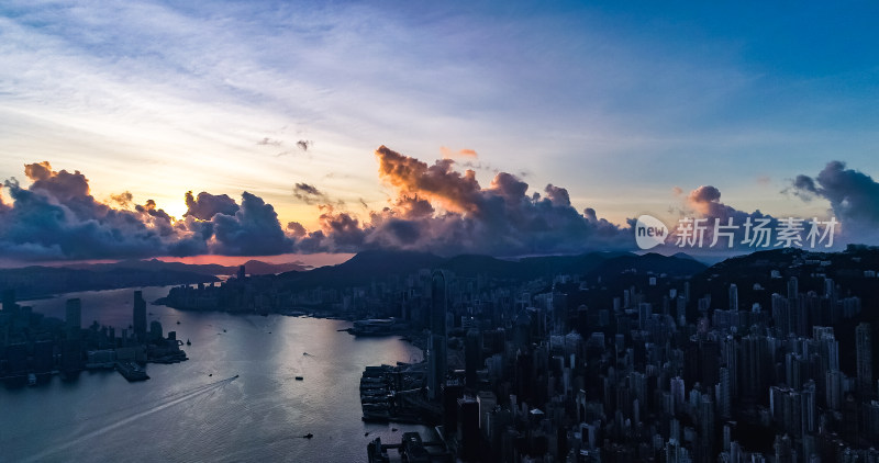 香港维多利亚港航拍