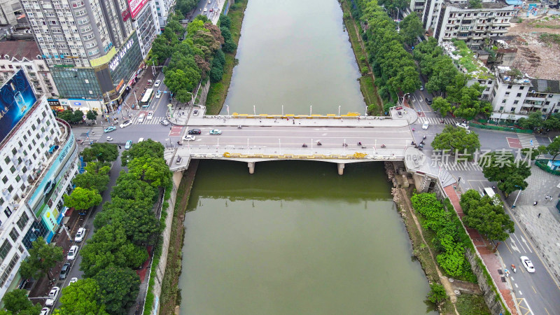 航拍湖南邵阳绍水风光带