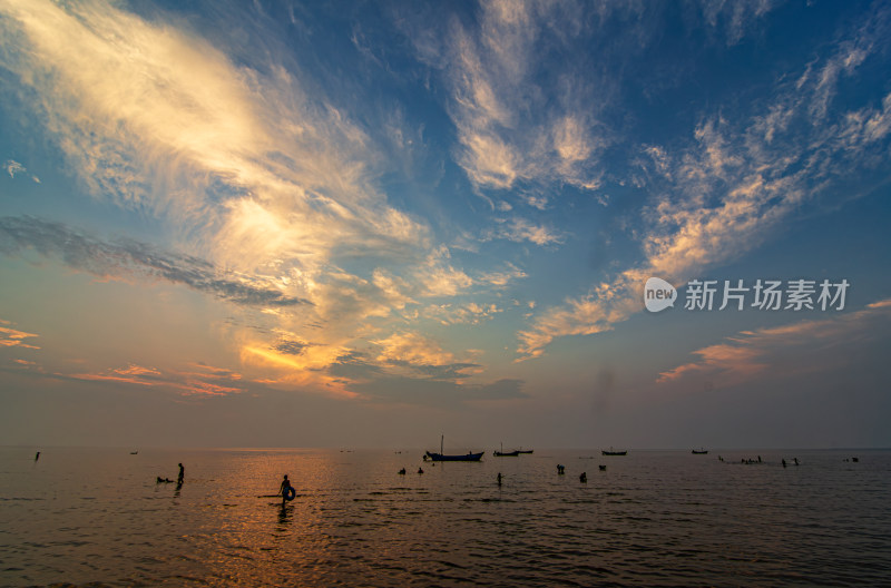 大连夏家河子海滩日落风光