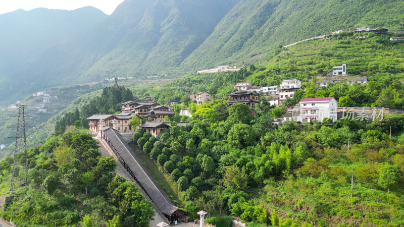 航拍湖北宜昌兴山县昭君村