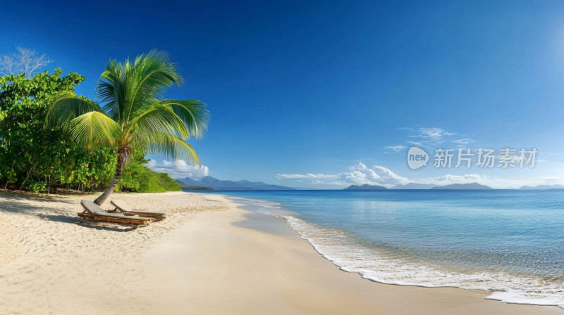 热带海滩阳光沙滩上的休闲时光海景风光风景