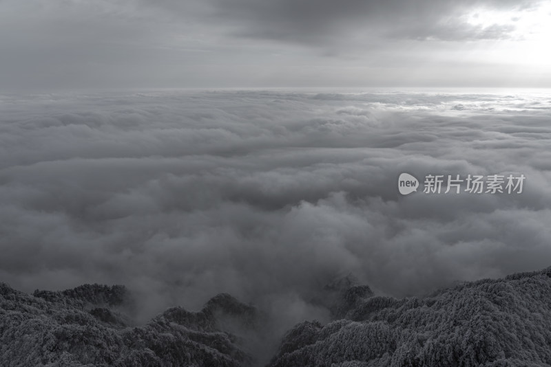 山川大雪云海大气航拍