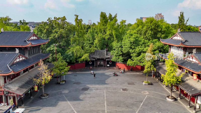 四川眉山三苏祠4A景区航拍图