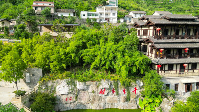 航拍湖北宜昌兴山县昭君村