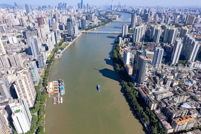 广东广州海珠区城市建设航拍摄影图