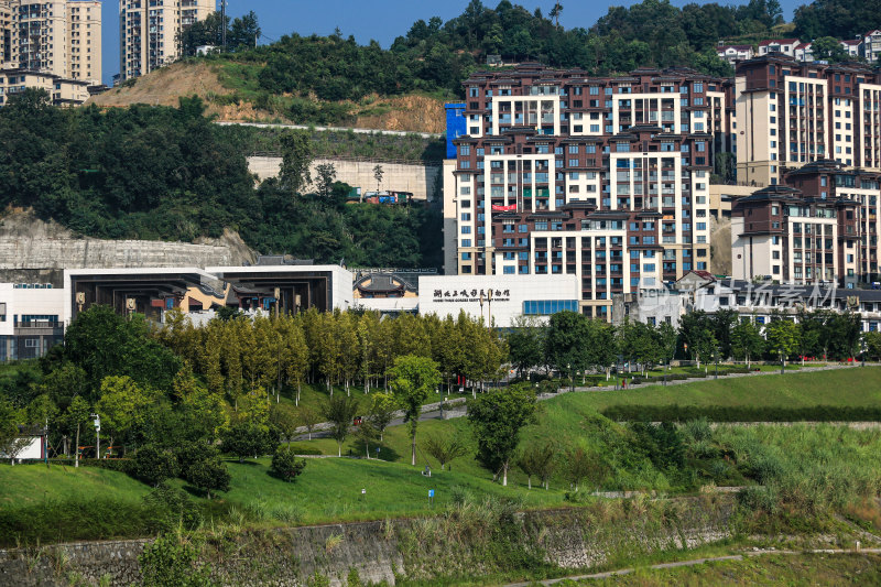 三峡大坝坝区坝上第一县秭归县城市风貌