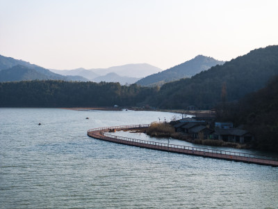 宁波东钱湖钱湖秘境航拍景色