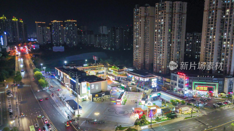 航拍四川自贡南悦里夜景摄影图