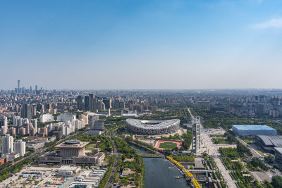 北京鸟巢水立方全景俯瞰