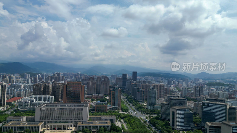 航拍福建龙岩建设龙岩大景