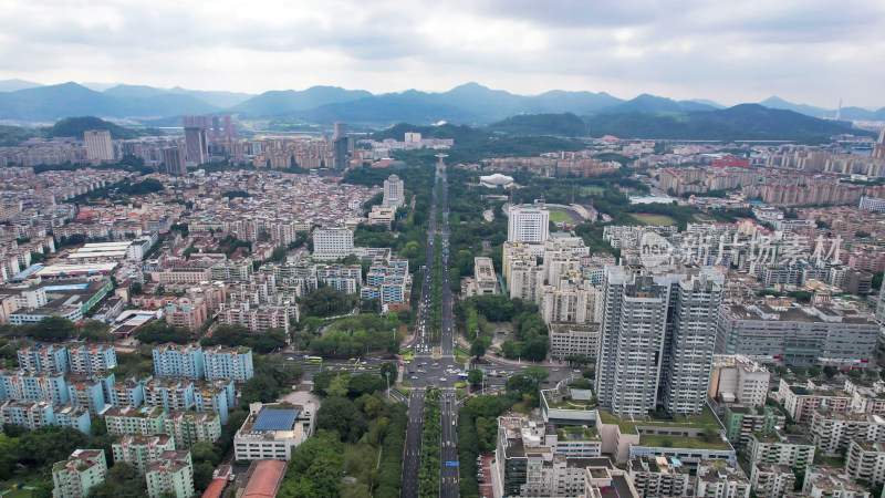 广东中山城市建设城市风光交通航拍图