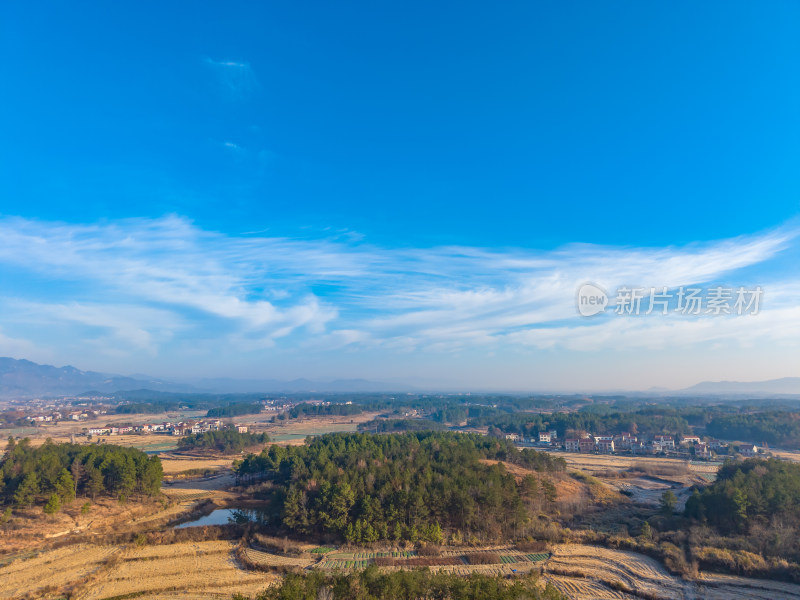 田野乡村风光航拍全景