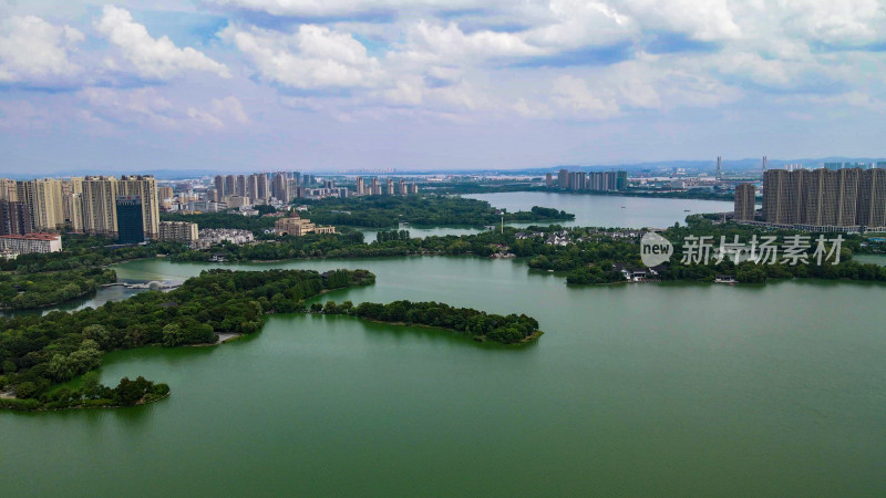 湖北黄冈遗爱湖公园4A景区航拍