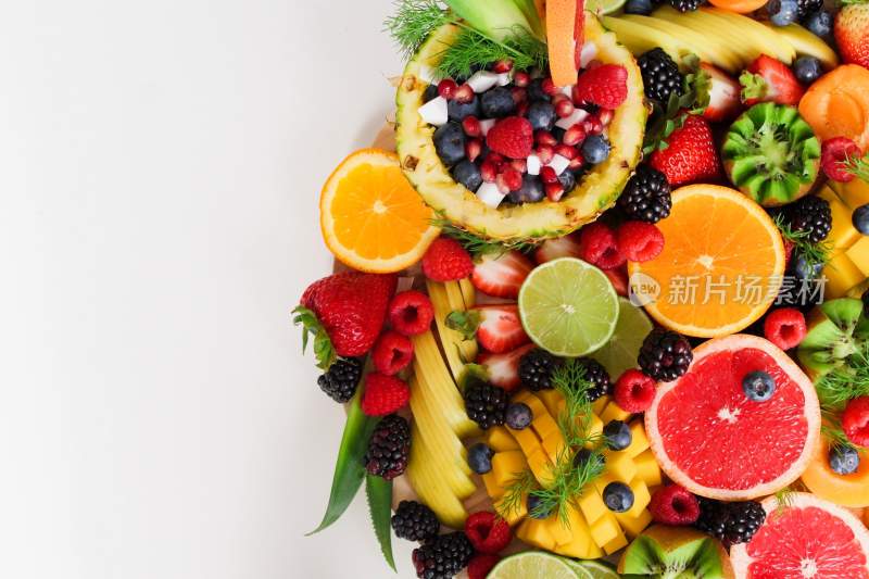 各种水果 水果拼盘  多种水果组合