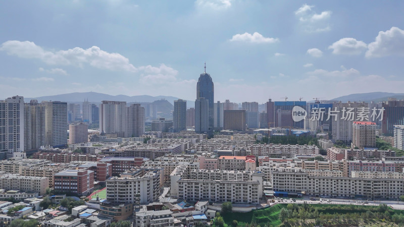 青海西宁大景青海城市建设航拍