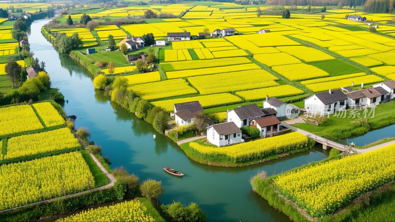 春暖花开美丽乡村 大场景