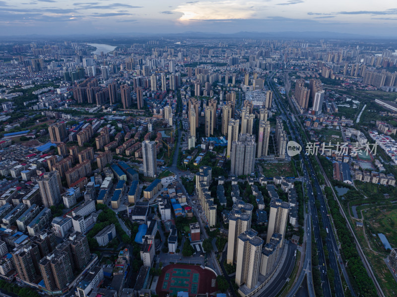 日落蓝调时刻 湖南衡阳开发区 城市风光