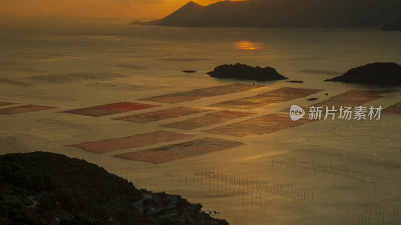 霞浦三沙花竹村海上滩涂日出朝霞自然风光