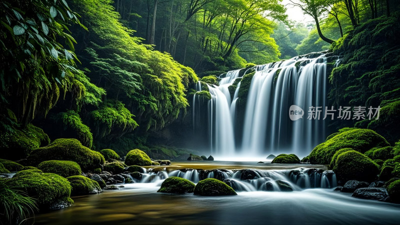 瀑布飞流直下绝美人间风景