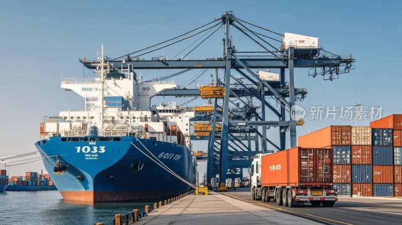 港口码头物流运输集装箱货轮装卸作业背景