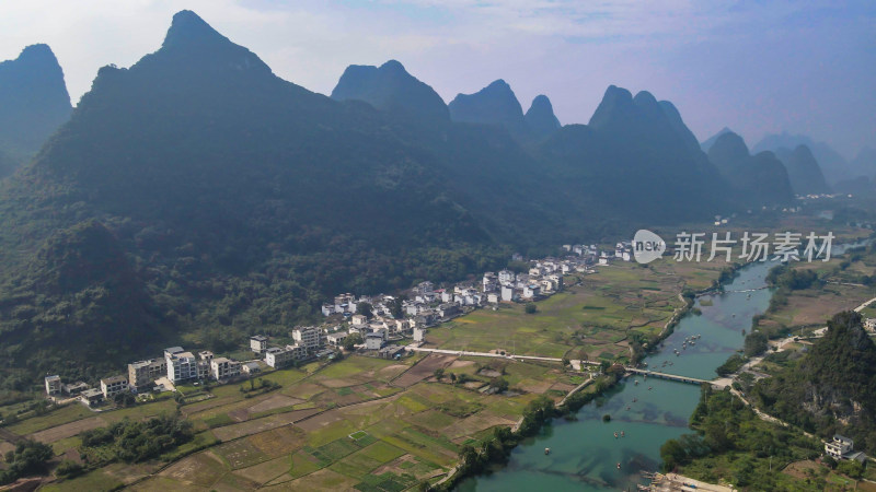 广西桂林阳朔山水风光航拍图