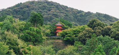 日本京都著名旅游景点音羽山清水寺风光