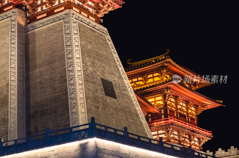 河南隋唐洛阳城，应天门国家遗址公园夜景