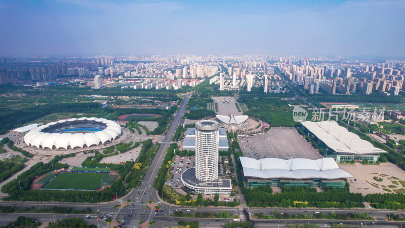 河北沧州城市风光地标建筑航拍